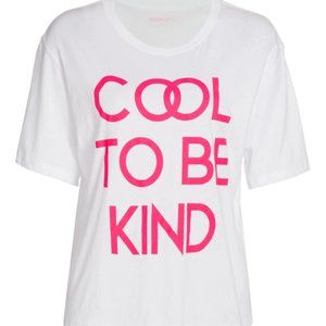 NWOT $110 Sz S Le Superbe Cool To Be Kind White Short Sleeve T-Shirt